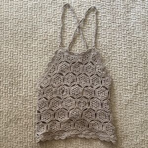 Crochet Strappy Back Crop Top
